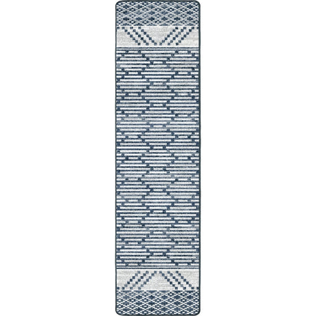 American Dakota Patterned Stripe Fresh Blue Rug - 0492FBL234