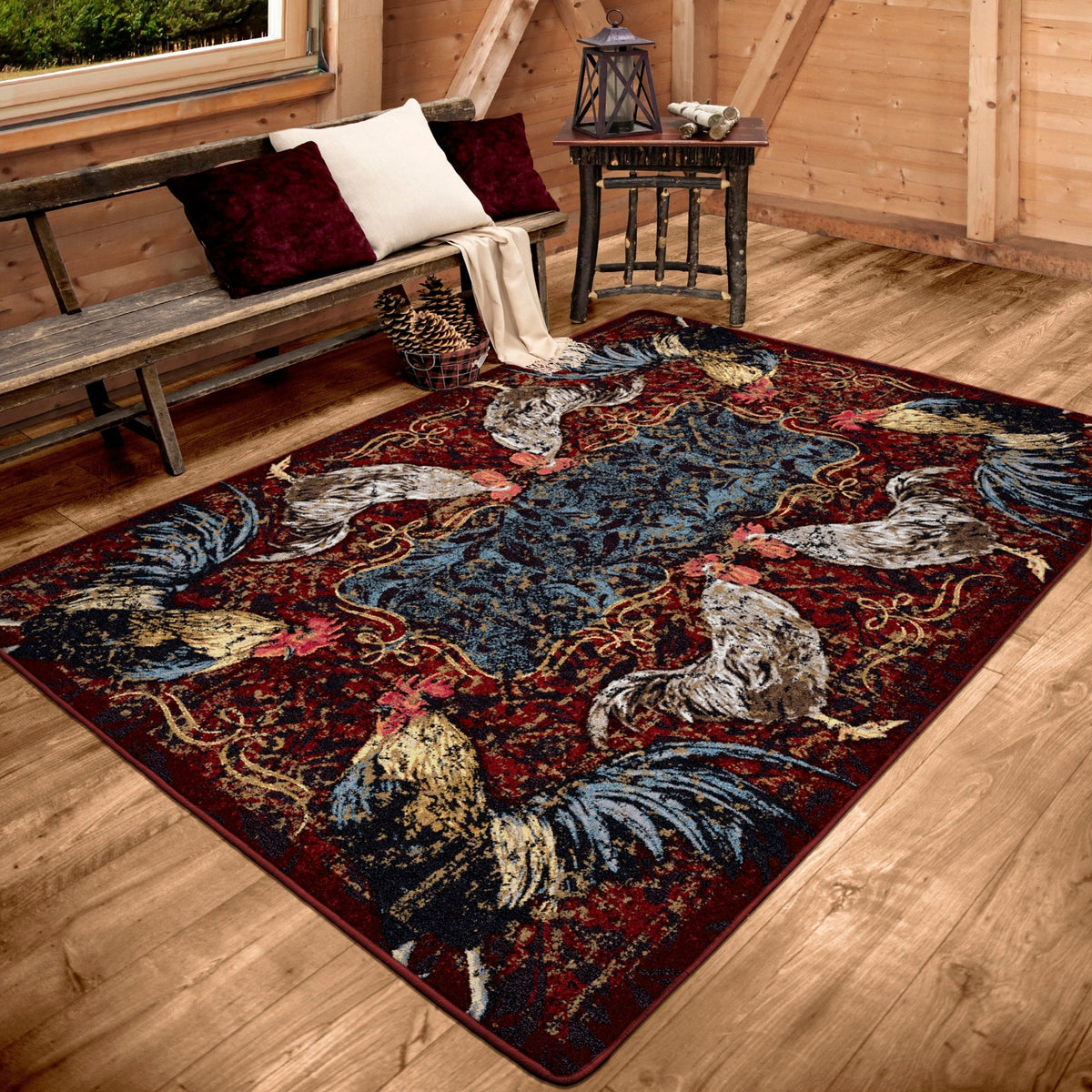 American Dakota Pecking Order Bordeaux Rug - 0691BDX234