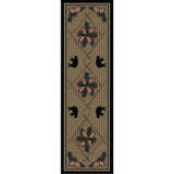 American Dakota Pine Cone Bears Green Rug - 0090GRN234