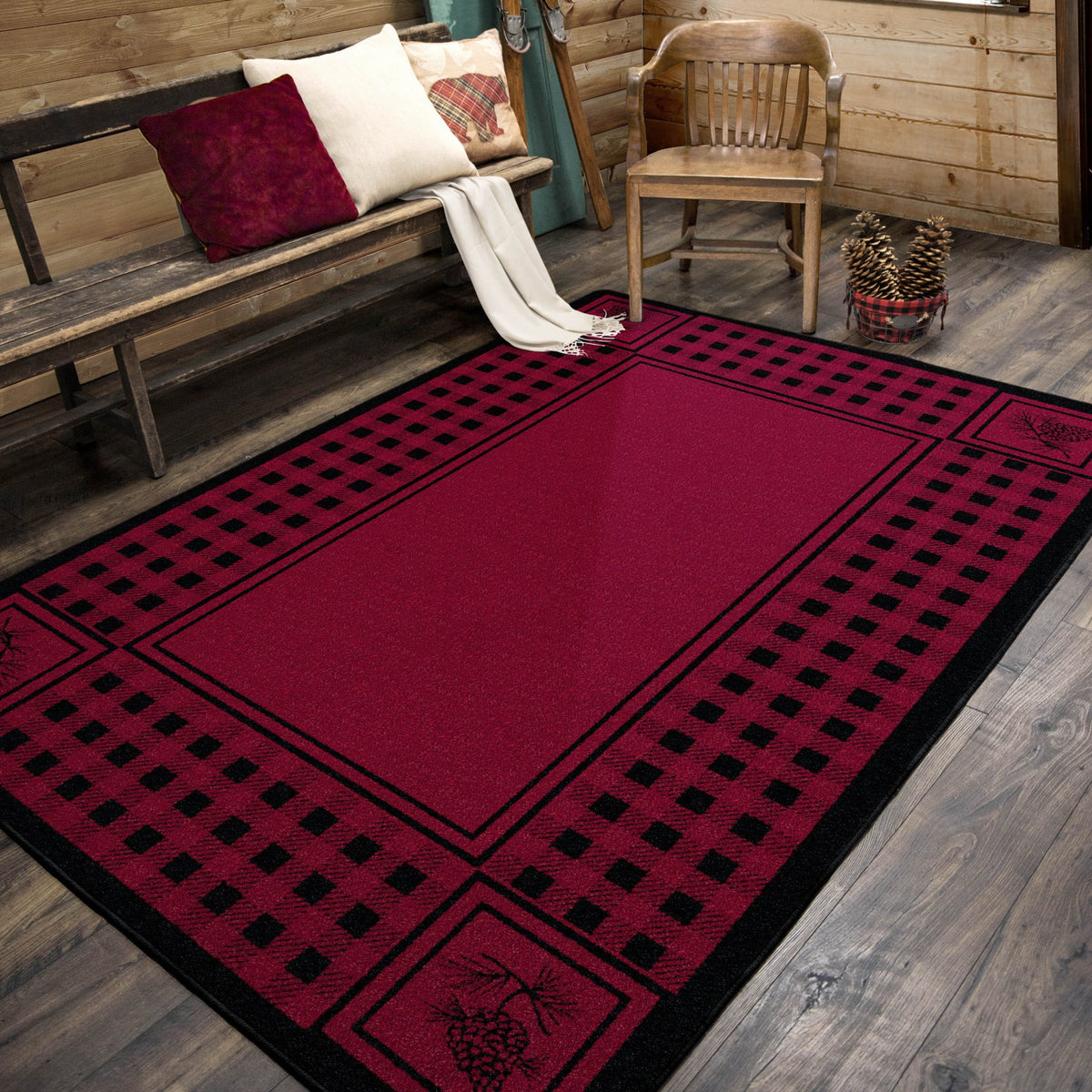 American Dakota Pine Refuge Red Rug - 0086RED234