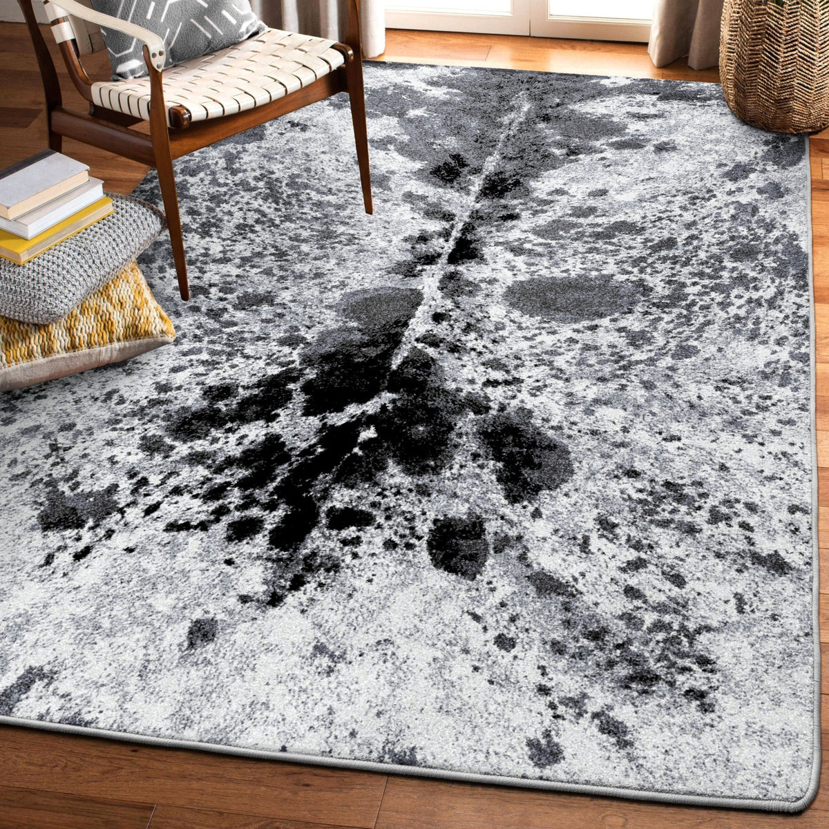 American Dakota Pioneer Longhorn Black And White Rug - 0513BAW234