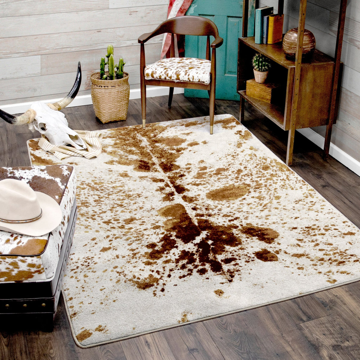American Dakota Pioneer Longhorn Spotted Brindle Rug - 0513SPB234