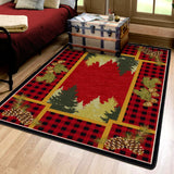 American Dakota Plaid Woodsman Red Rug - 0225RED234