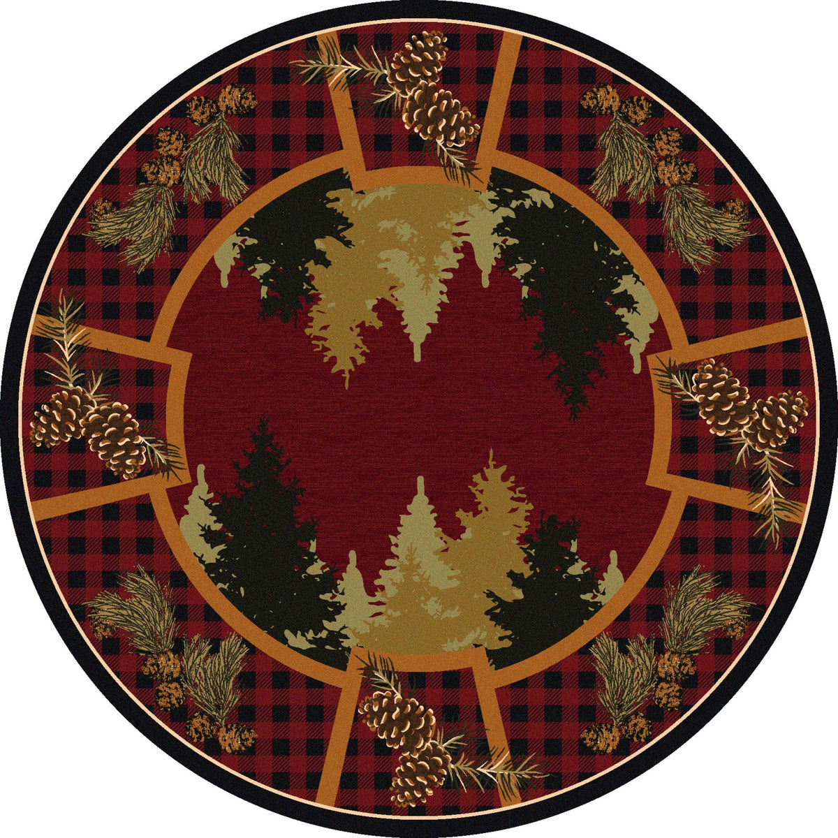 American Dakota Plaid Woodsman Red Rug - 0225RED234