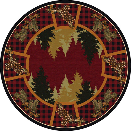 American Dakota Plaid Woodsman Red Rug - 0225RED234