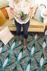 American Dakota Plumage Tropical Turquoise Rug - 0681TTQ234