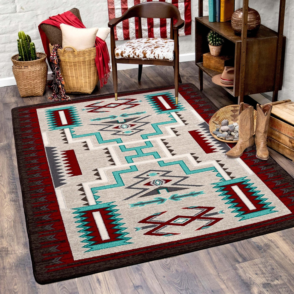 American Dakota Prairie Wind Turquoise Rug
