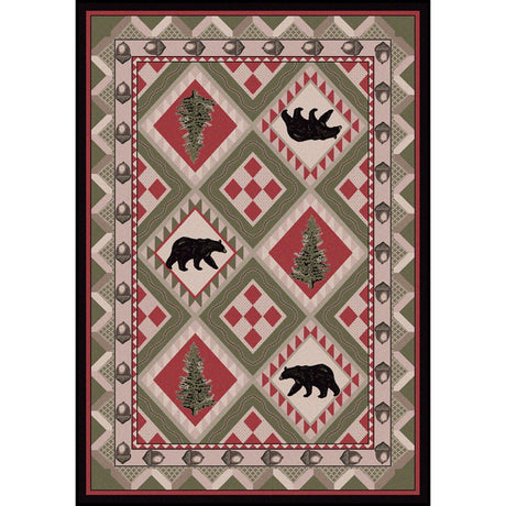 American Dakota Quilted Forest Pine Rug - 0188PNE234