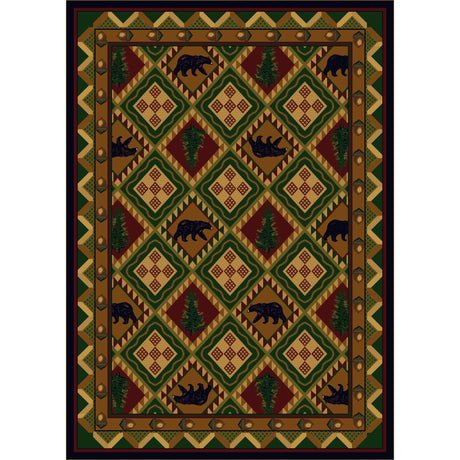 American Dakota Quilted Forest Woodland Rug - 0188WLD234
