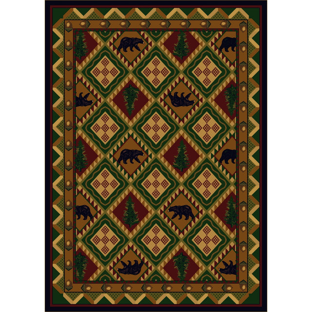 American Dakota Quilted Forest Woodland Rug - 0188WLD234