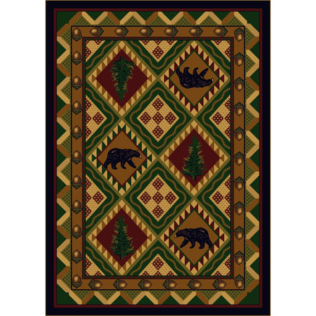 American Dakota Quilted Forest Woodland Rug - 0188WLD234
