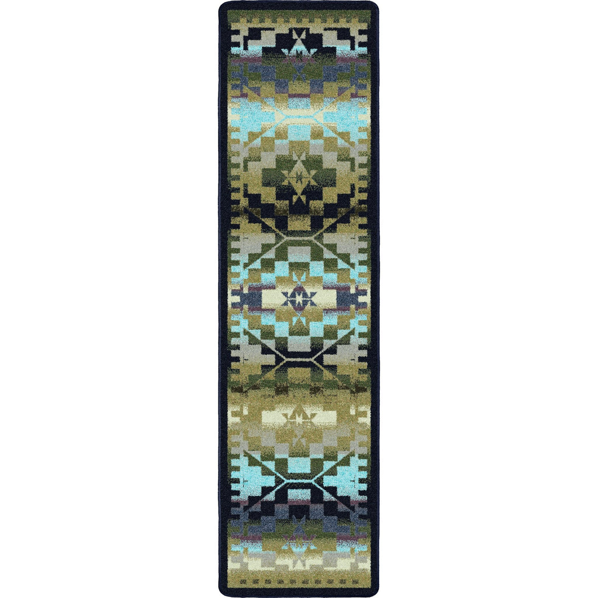 American Dakota Rainbow Blanket Blue Shades Rug