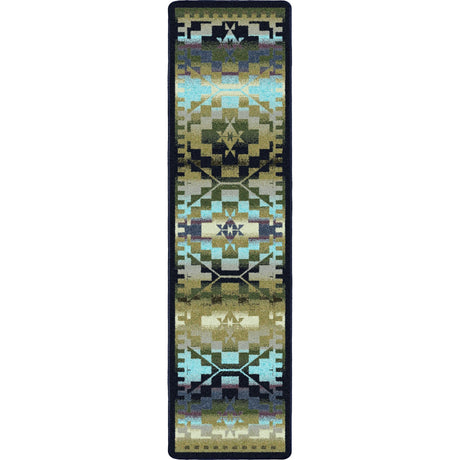 American Dakota Rainbow Blanket Blue Shades Rug