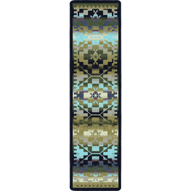 American Dakota Rainbow Blanket Blue Shades Rug