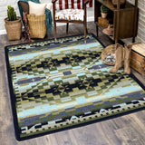 American Dakota Rainbow Blanket Blue Shades Rug