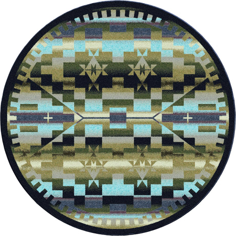 American Dakota Rainbow Blanket Blue Shades Rug