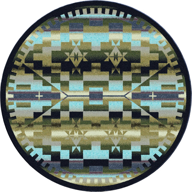 American Dakota Rainbow Blanket Blue Shades Rug
