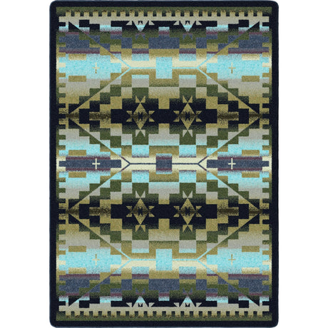 American Dakota Rainbow Blanket Blue Shades Rug