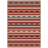American Dakota Remington Stripe Red Multi Rug - 0645RDM234