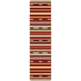 American Dakota Remington Stripe Red Multi Rug - 0645RDM234