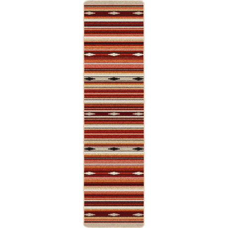 American Dakota Remington Stripe Red Multi Rug - 0645RDM234