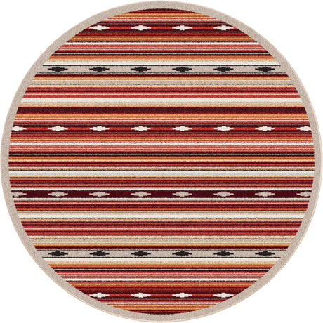 American Dakota Remington Stripe Red Multi Rug - 0645RDM234