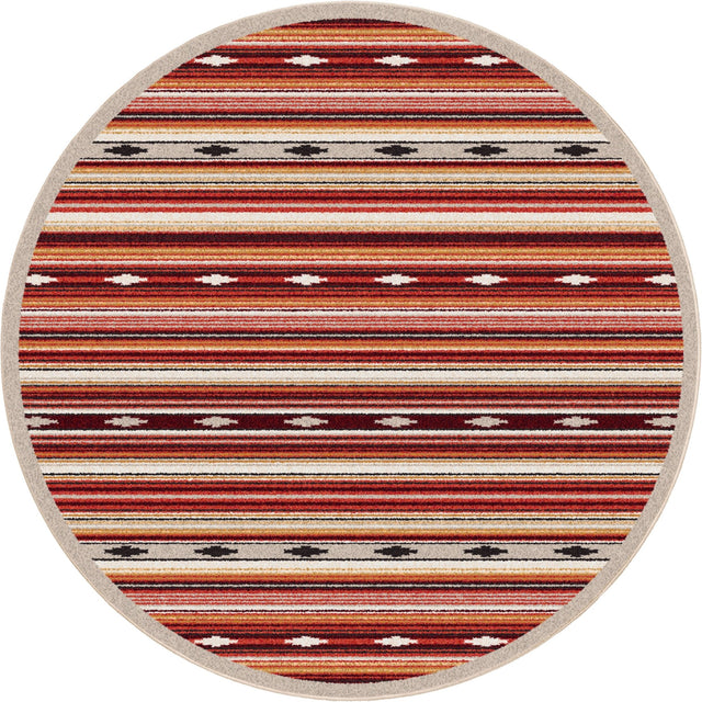 American Dakota Remington Stripe Red Multi Rug - 0645RDM234