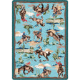 American Dakota Retro Cowboy Blue Rug - 0683BLU234