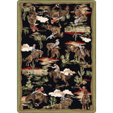 American Dakota Retro Cowboy Green and Black Rug - 0683GBK217