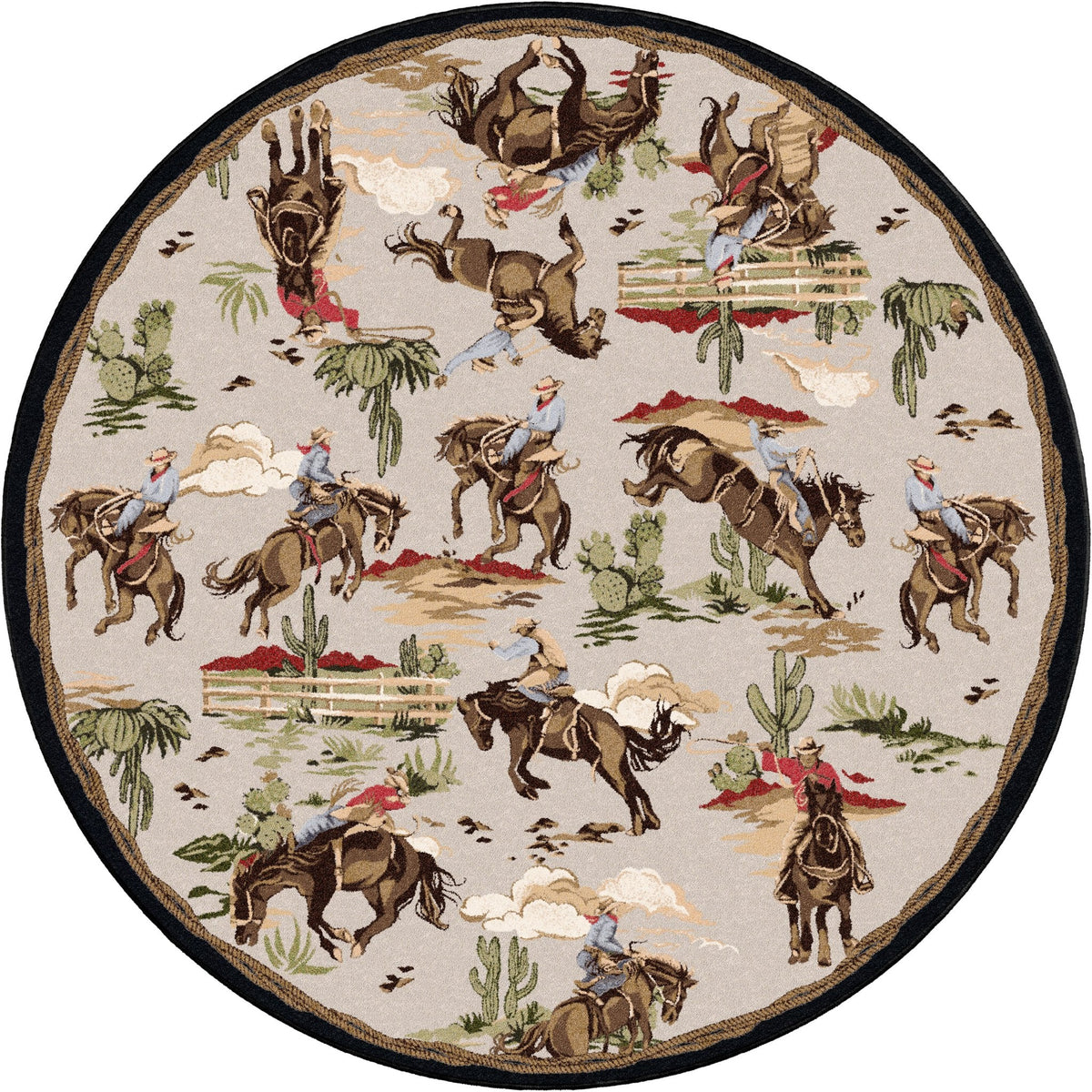 American Dakota Retro Cowboy Natural Rug