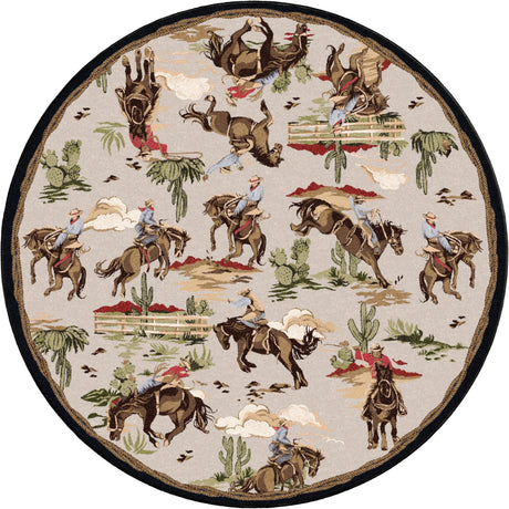 American Dakota Retro Cowboy Natural Rug