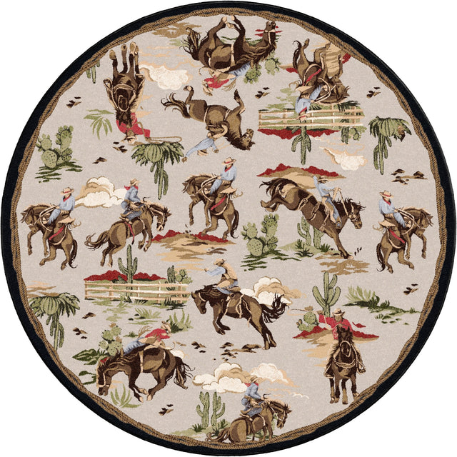 American Dakota Retro Cowboy Natural Rug