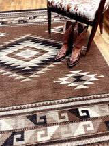 American Dakota River Crossing Brown Rug - ZZAD0580BRN234