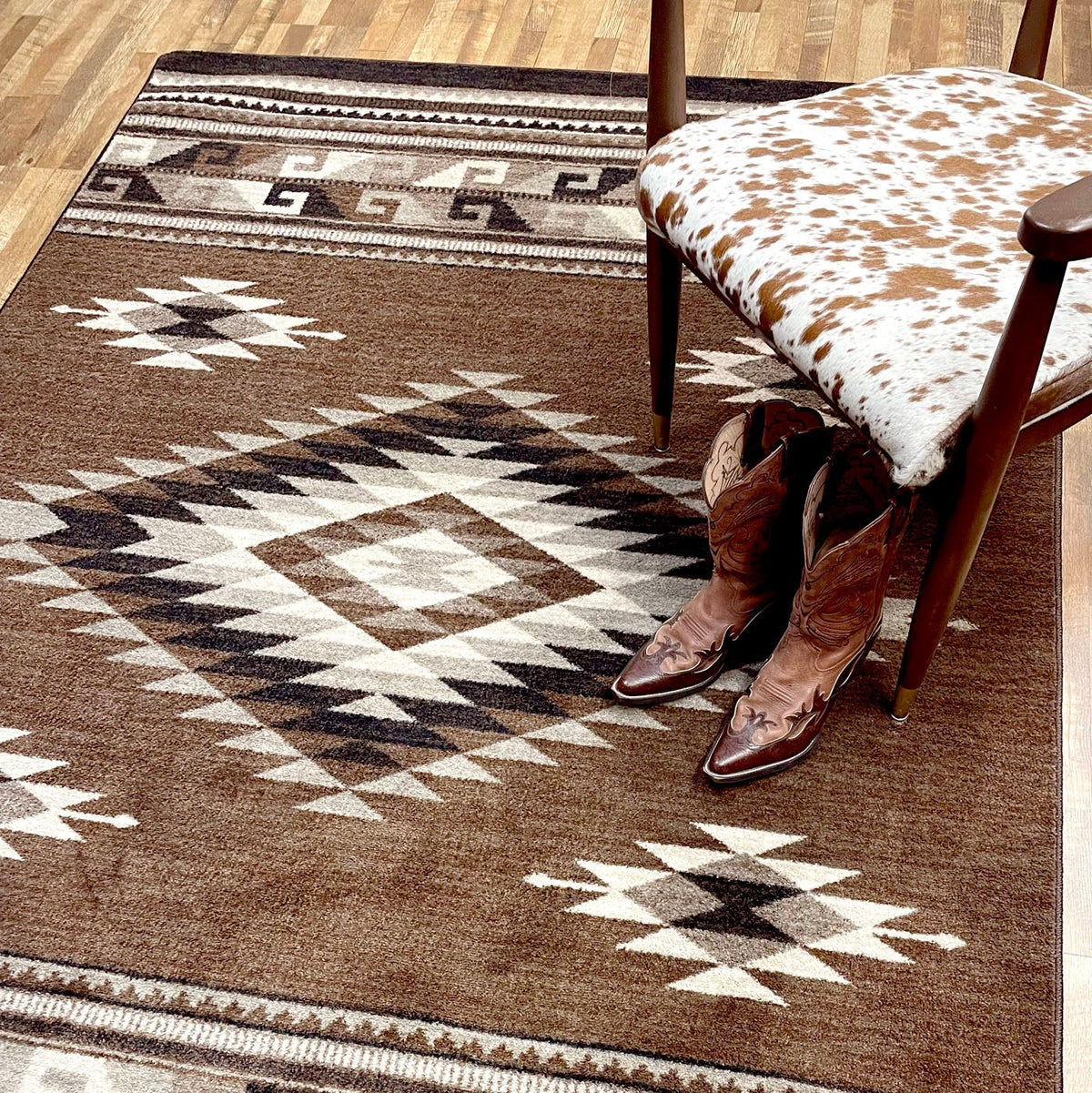 American Dakota River Crossing Brown Rug - ZZAD0580BRN234