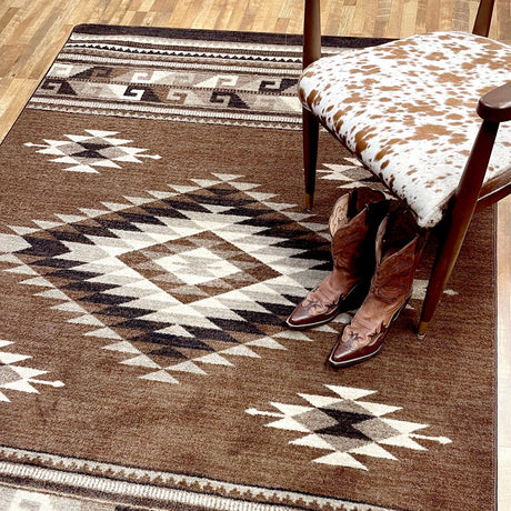 American Dakota River Crossing Brown Rug - ZZAD0580BRN234