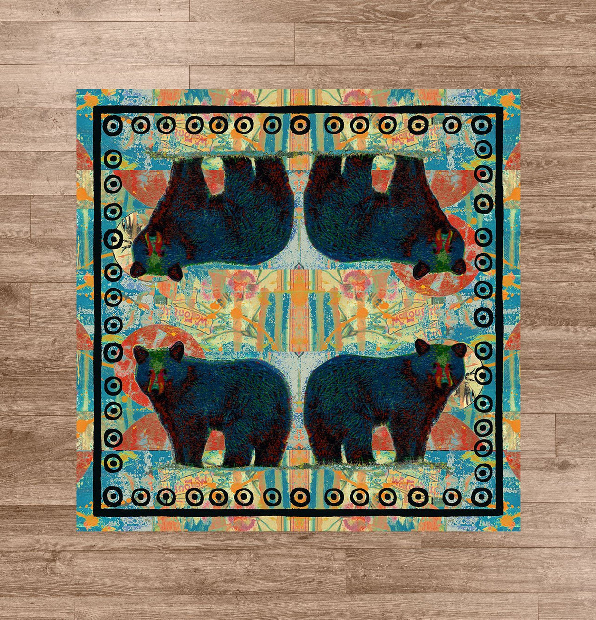 American Dakota Ruiz Bear Pair Collage Rug - R0261COL234