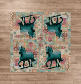 American Dakota Ruiz Blue Horse Teal Rug - R0282TEL234