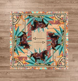 American Dakota Ruiz Brown Horse Multi Rug - R0280MUL234