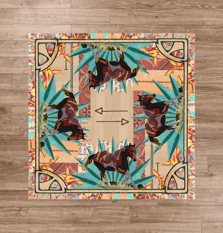American Dakota Ruiz Brown Horse Multi Rug - R0280MUL234
