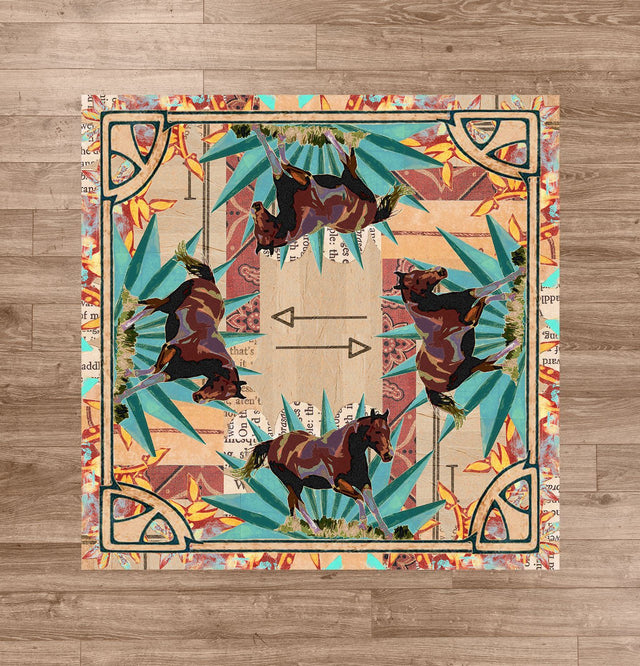 American Dakota Ruiz Brown Horse Multi Rug - R0280MUL234