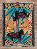 American Dakota Ruiz Brown Horse Multi Rug - R0280MUL234