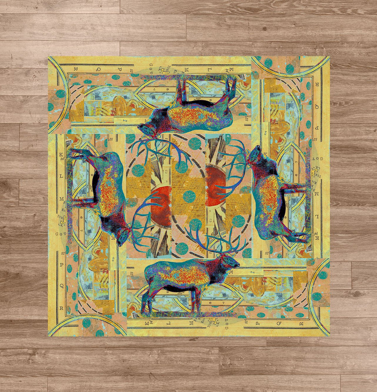 American Dakota Ruiz Elk Pair Splash Rug - R0269SPL234