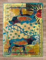 American Dakota Ruiz Elk Pair Splash Rug - R0269SPL234