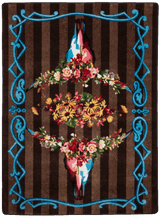 American Dakota Ruiz Floral Longhorn Chocolate Rug - R0311CHC234