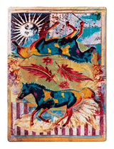 American Dakota Ruiz Galloping Horses Teal Rug - R0223TEL234