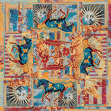 American Dakota Ruiz Galloping Horses Teal Rug - R0223TEL234