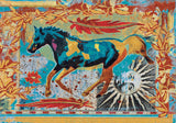 American Dakota Ruiz Galloping Horses Teal Rug - R0223TEL234