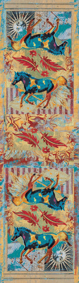 American Dakota Ruiz Galloping Horses Teal Rug - R0223TEL234