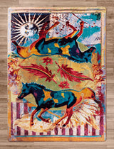 American Dakota Ruiz Galloping Horses Teal Rug - R0223TEL234