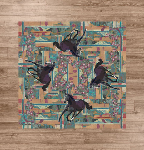American Dakota Ruiz Purple Horse Plum Rug - R0281PLU234